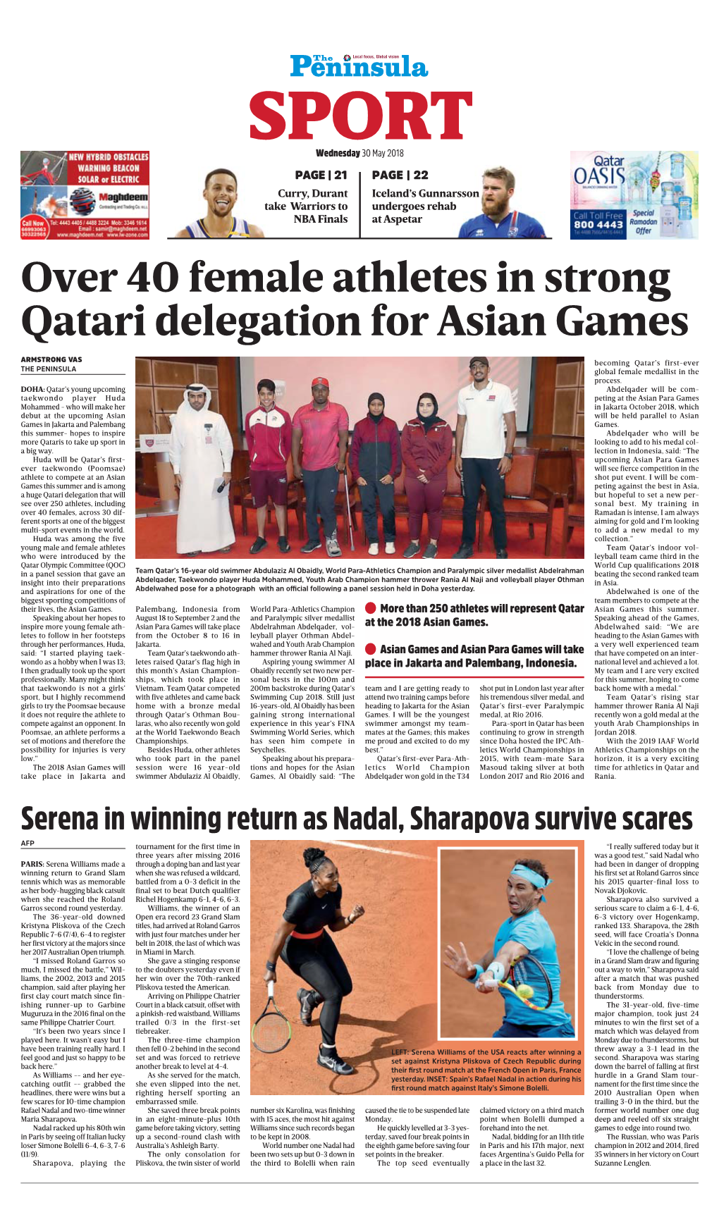 Over 40 Female Athletes in Strong Qatari Delegation for Asian Games