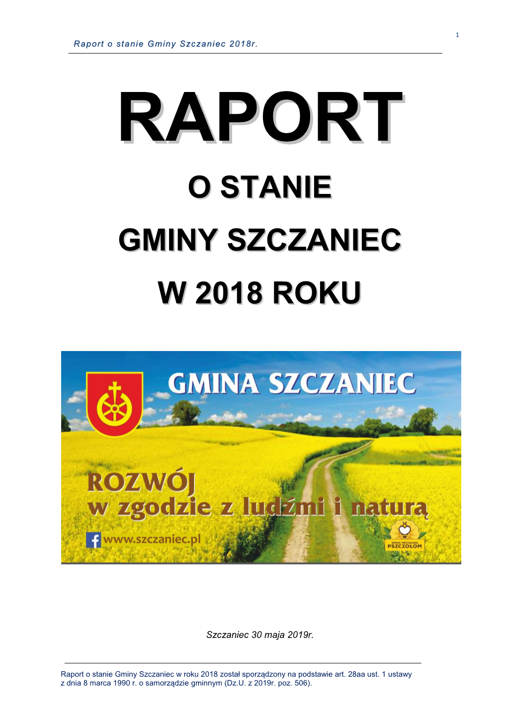 O Stanie Gminy Szczaniec W 2018 Roku