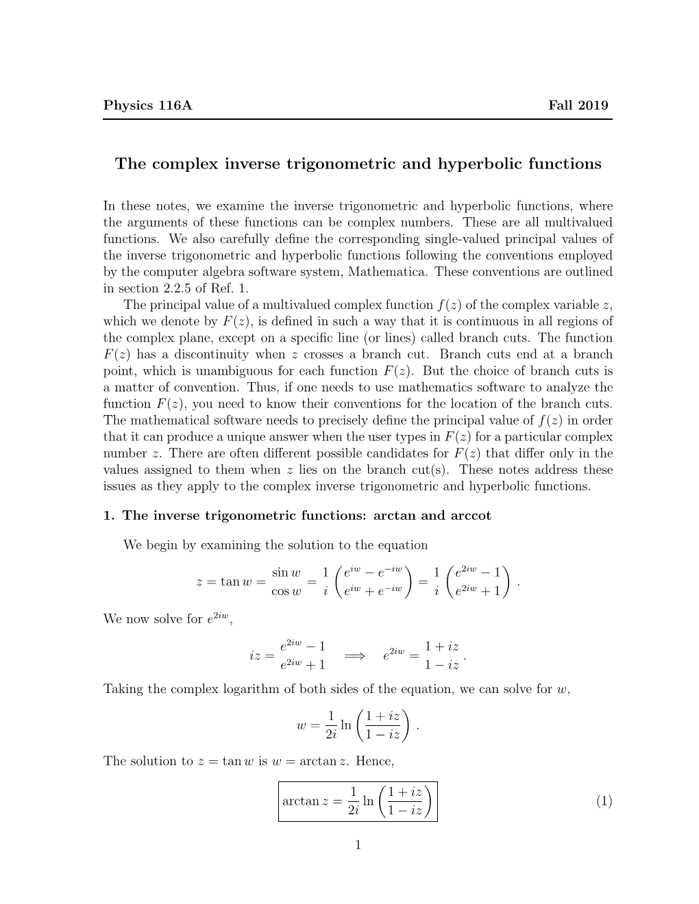 The Complex Inverse Trigonometric and Hyperbolic Functions