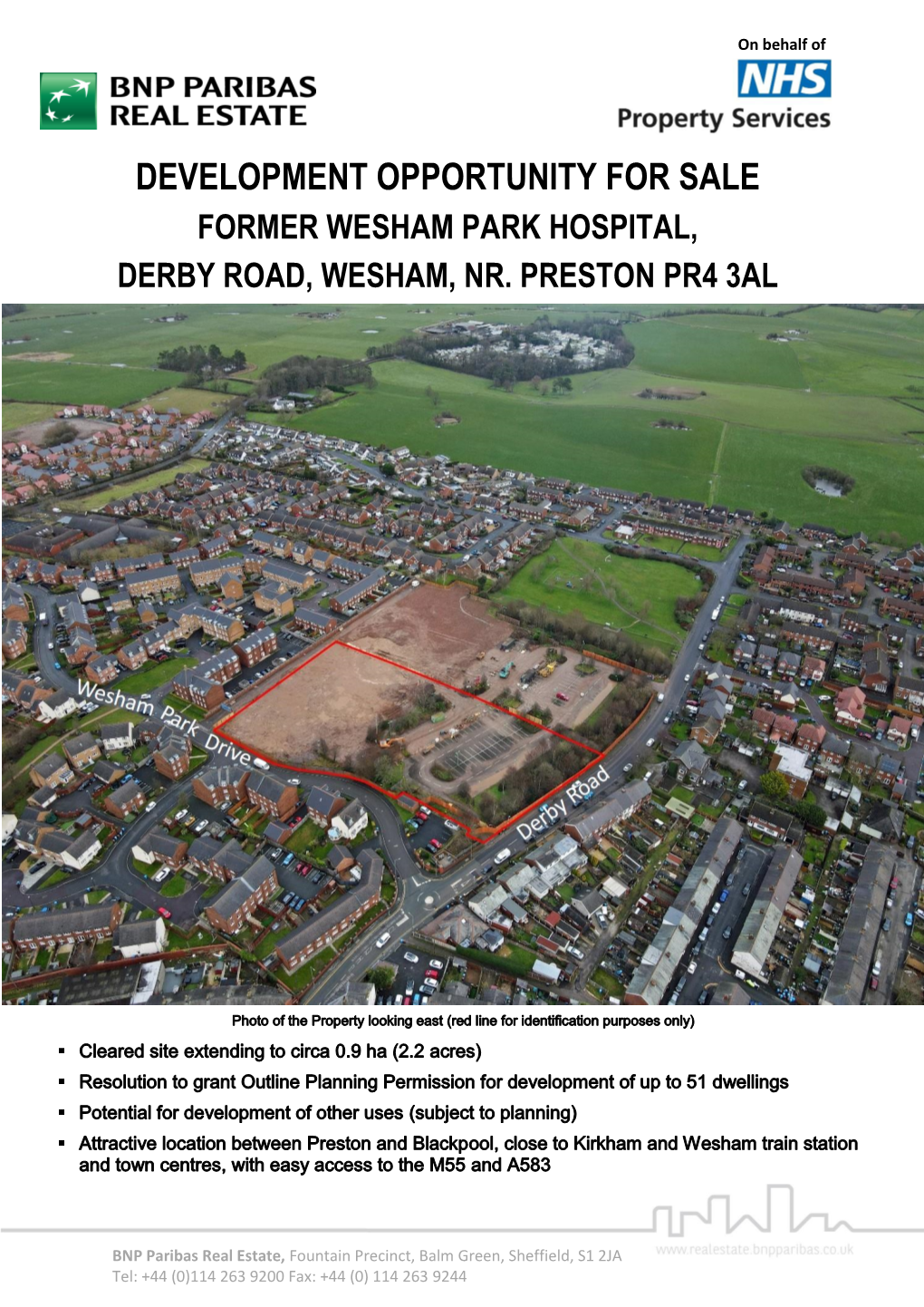 Development Opportunity for Sale Former Wesham Park Hospital, Derby Road, Wesham, Nr