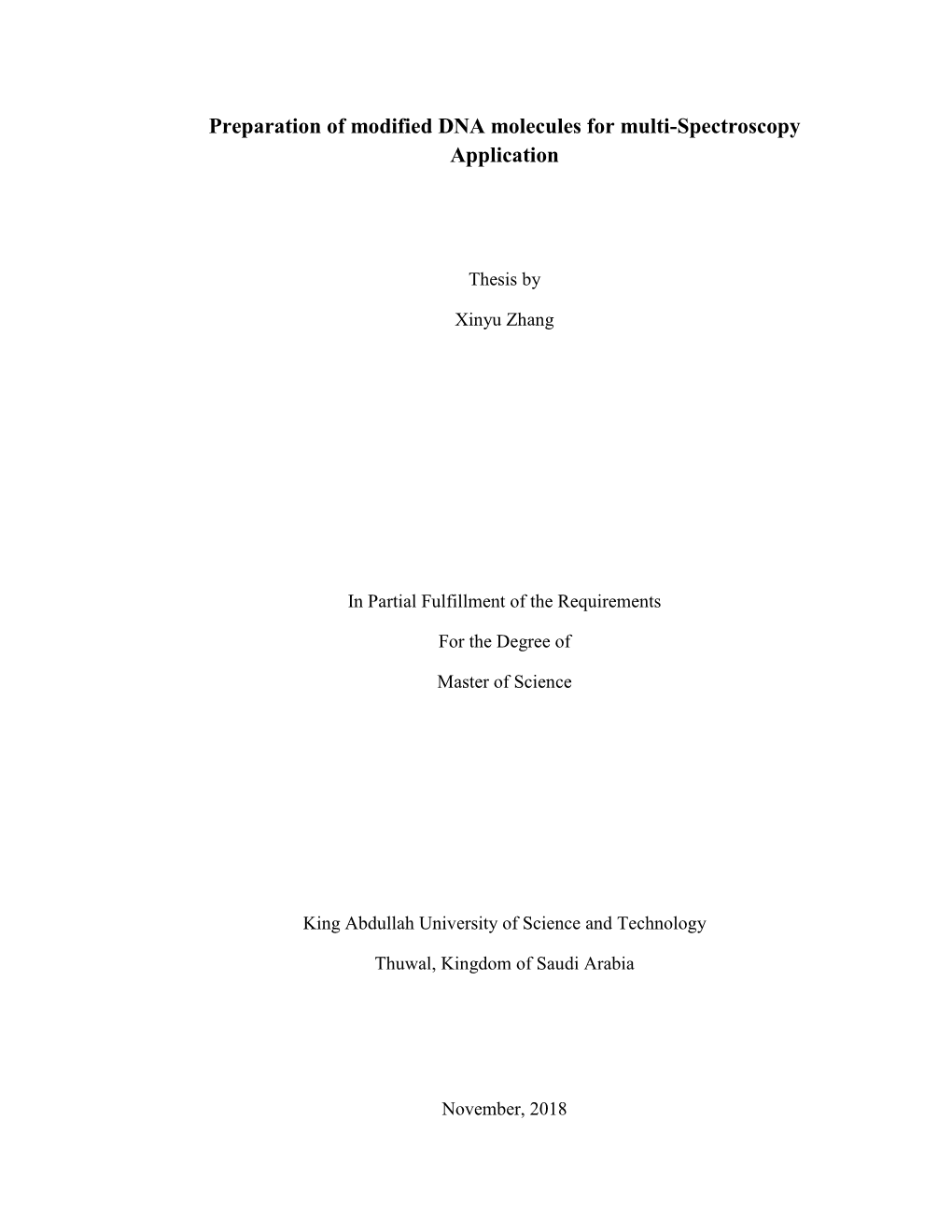 Preparation of Modified DNA Molecules for Multi-Spectroscopy Application