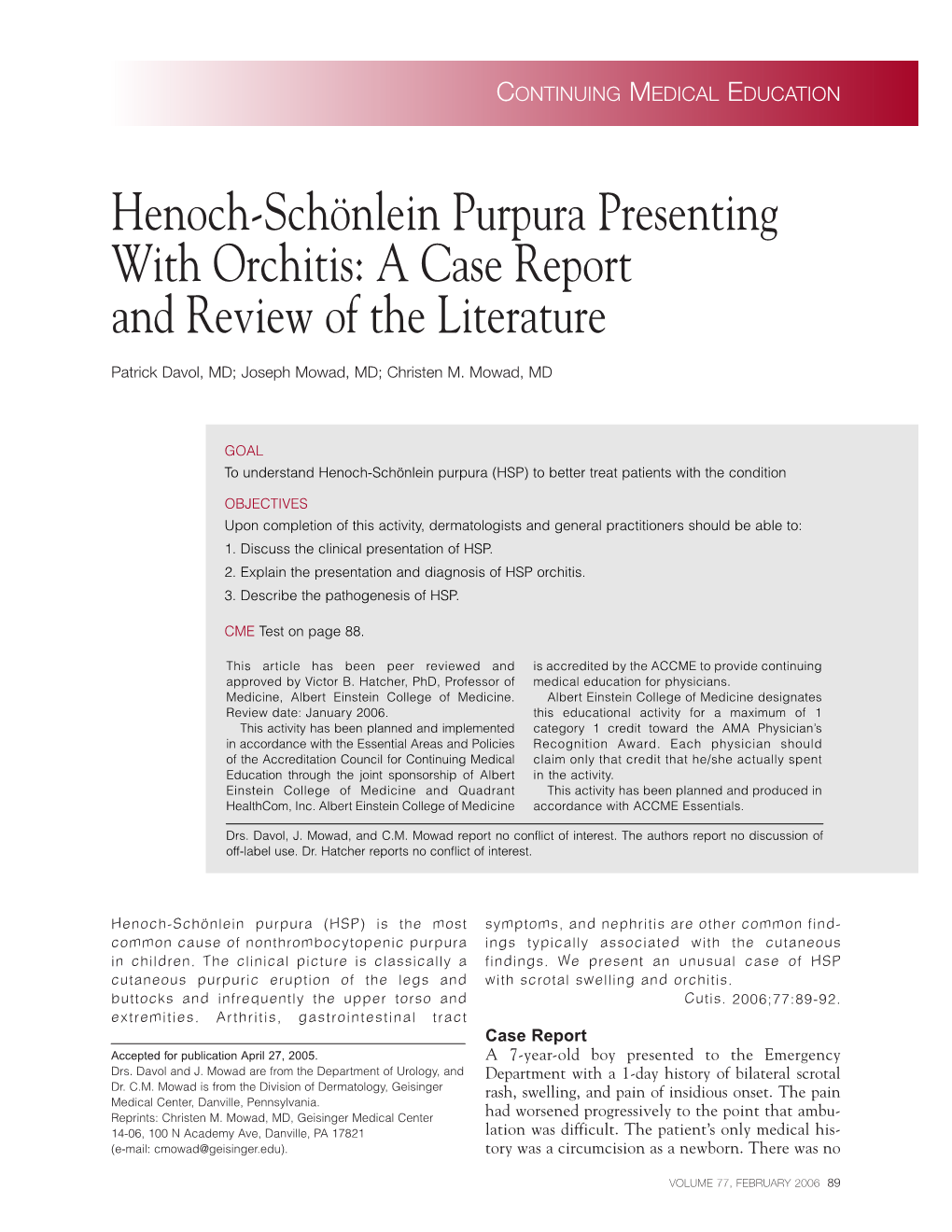 Henoch-Schönlein Purpura Presenting with Orchitis: a Case Report and Review of the Literature