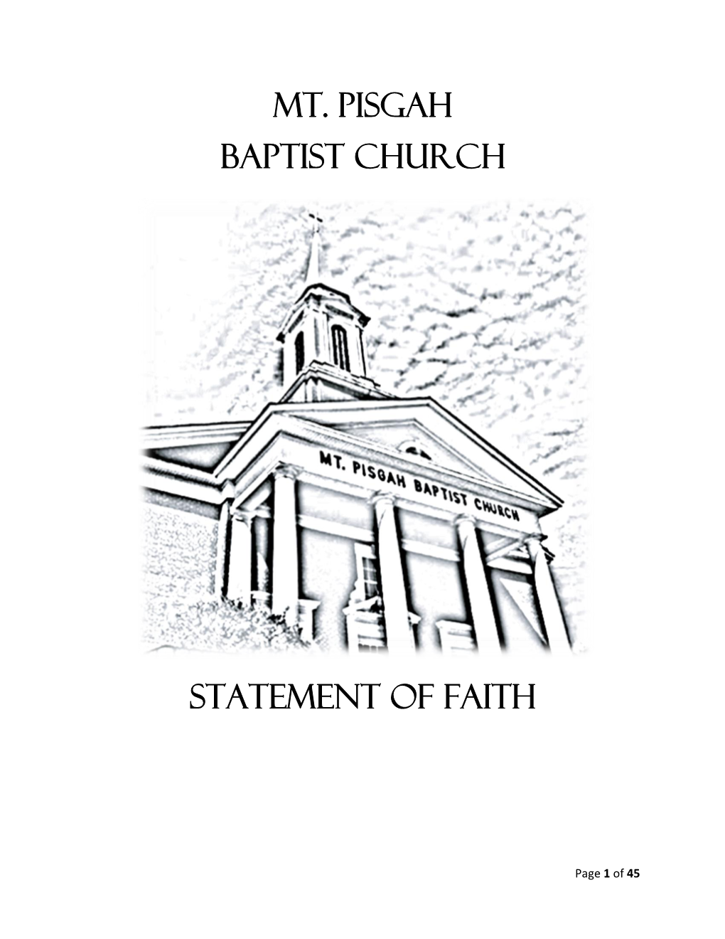 Mt. Pisgah Baptist Church Statement of Faith