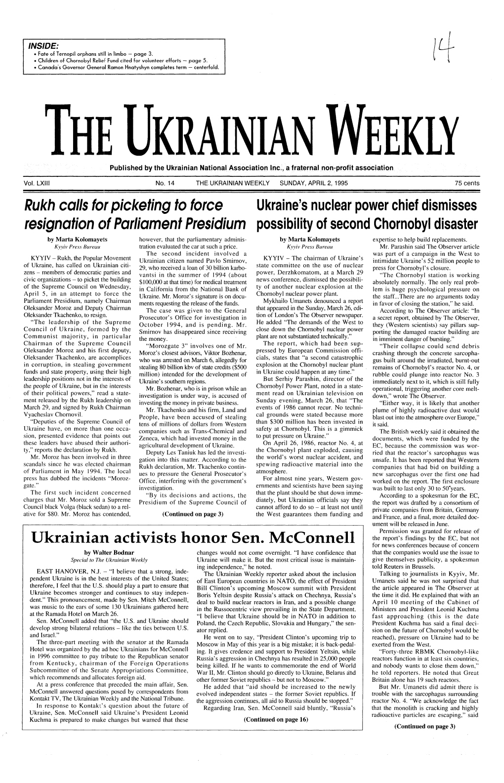 The Ukrainian Weekly 1995, No.14