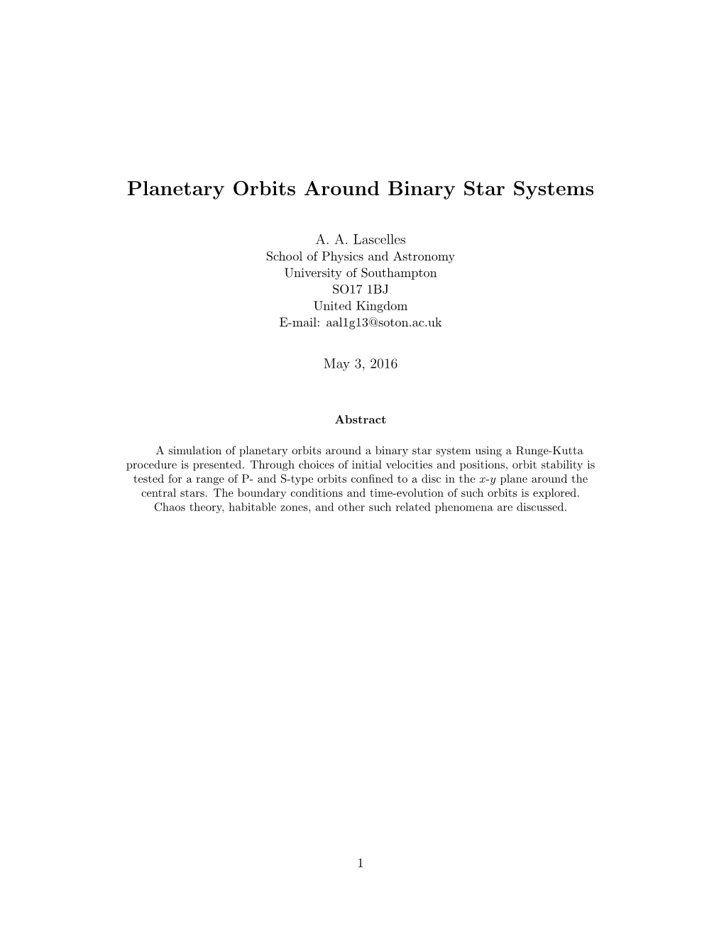 Planetary Orbits Around Binary Star Systems