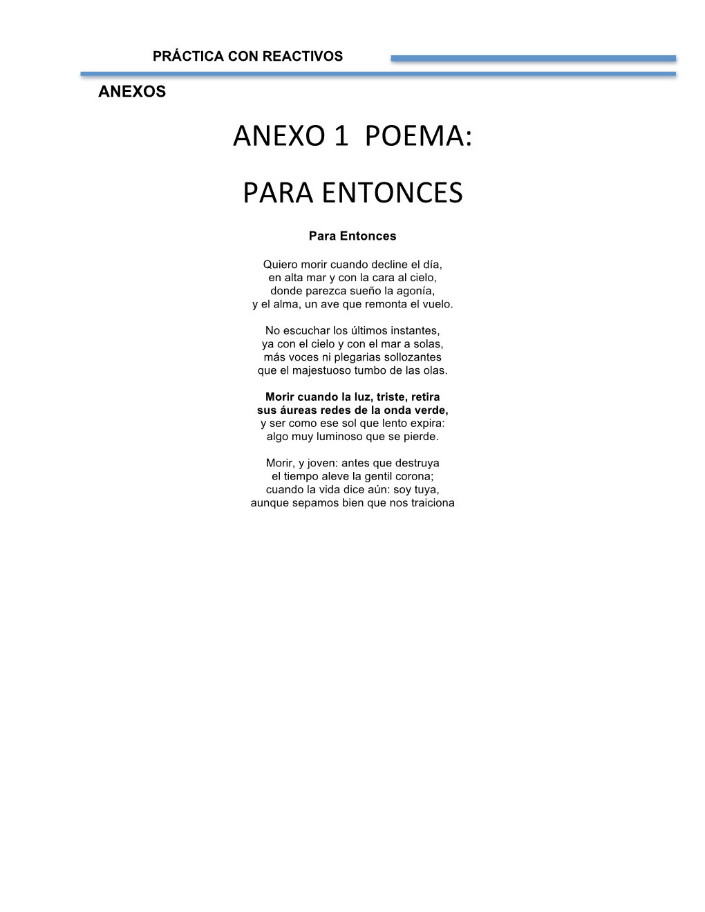 Anexo 1 Poema: Para Entonces