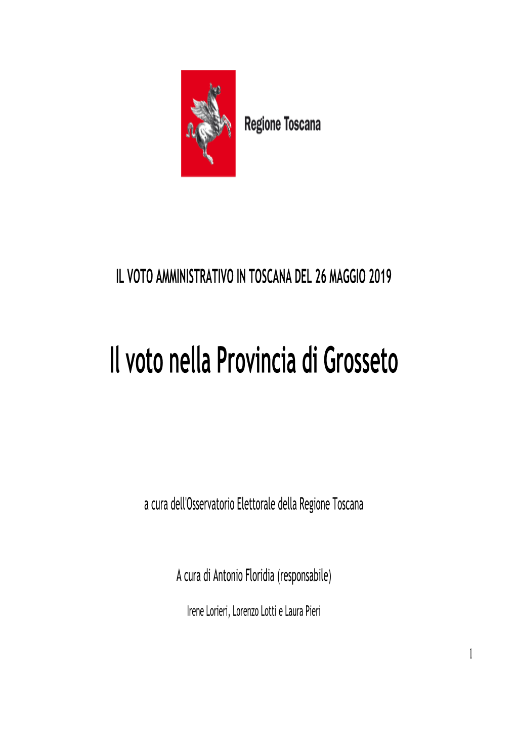 Fascicolo Provincia Grosseto Amminitrative 26 Maggio