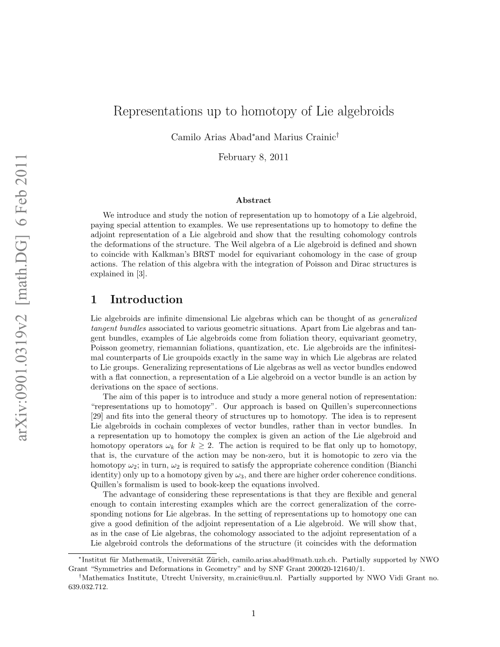 Representations up to Homotopy of Lie Algebroids