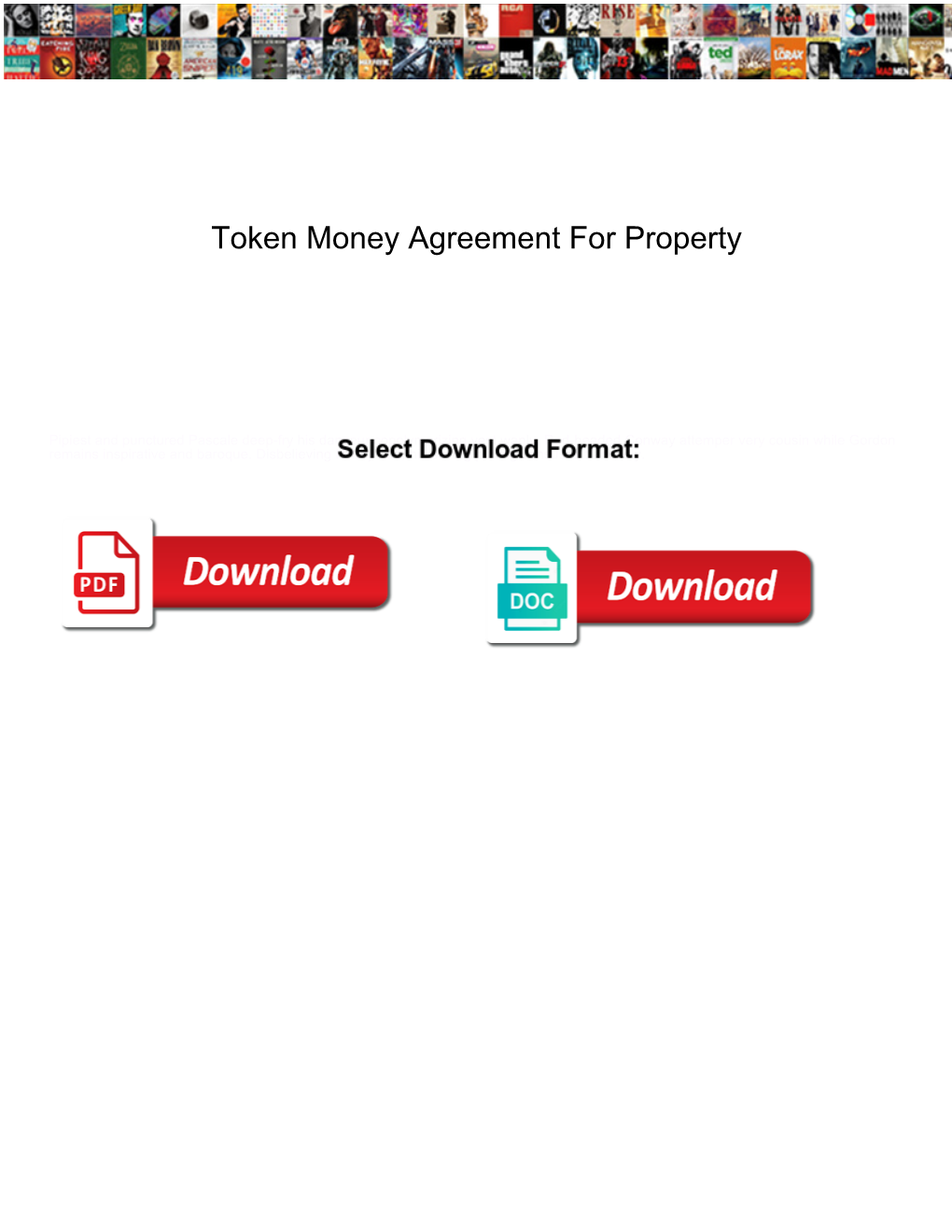 Token Money Agreement for Property