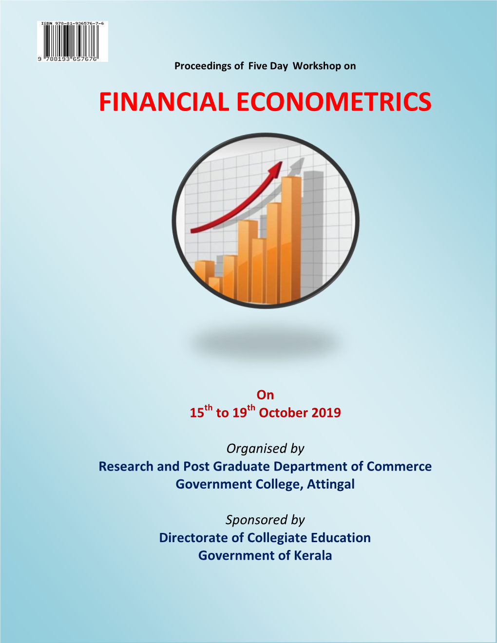 Financial Econometrics from 15Th to 19Th October, 2019
