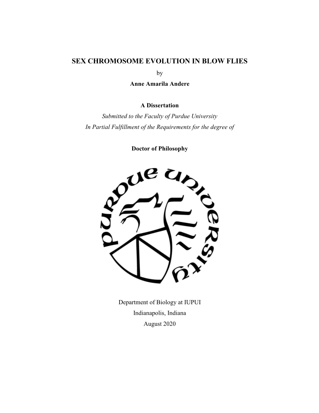 SEX CHROMOSOME EVOLUTION in BLOW FLIES by Anne Amarila Andere