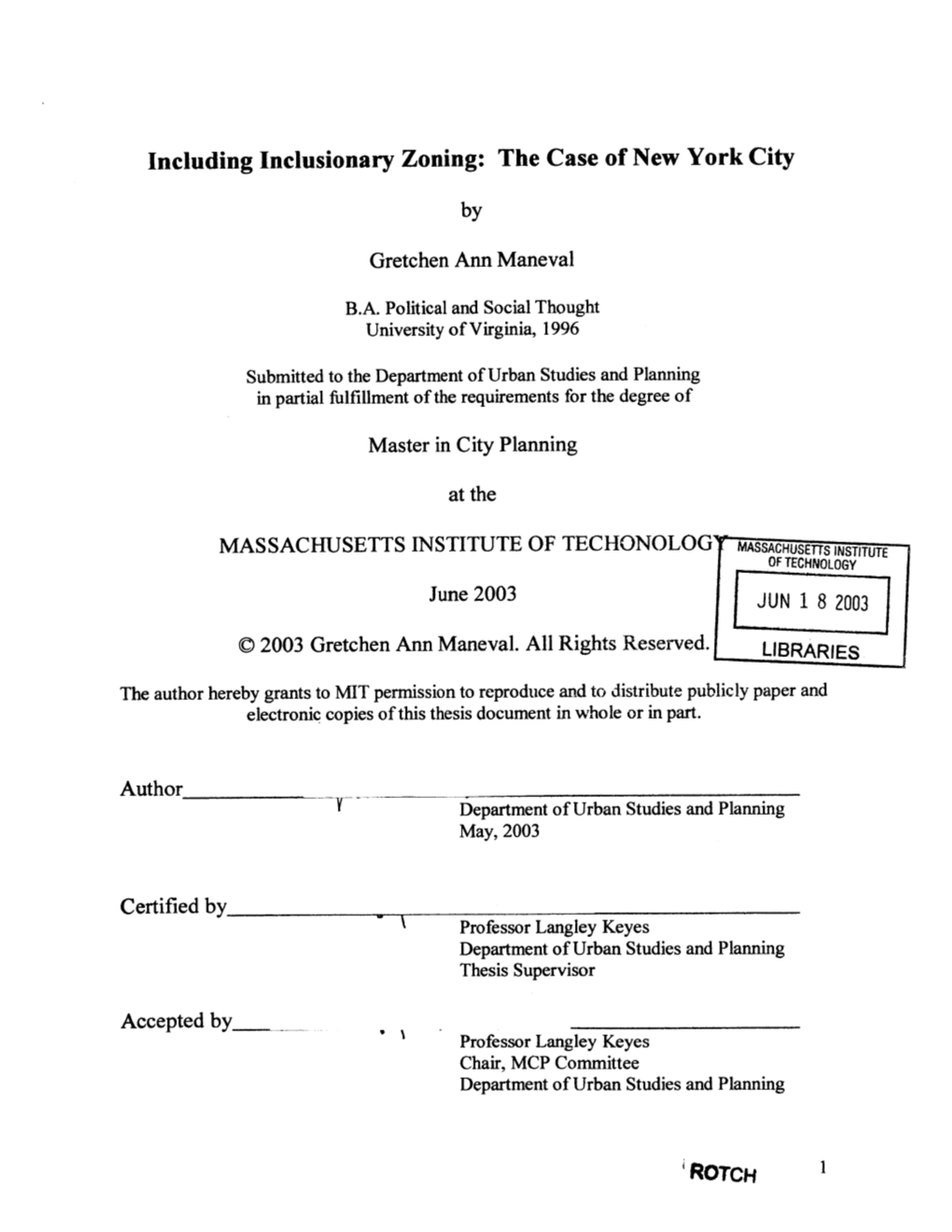 Including Inclusionary Zoning: the Case of New York City