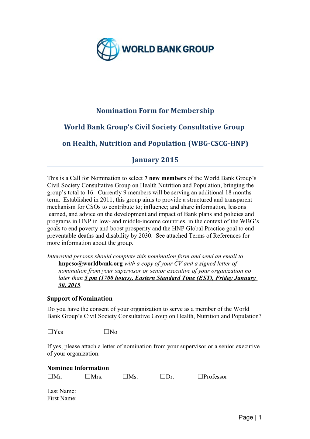 World Bank Group S Civil Society Consultative Group