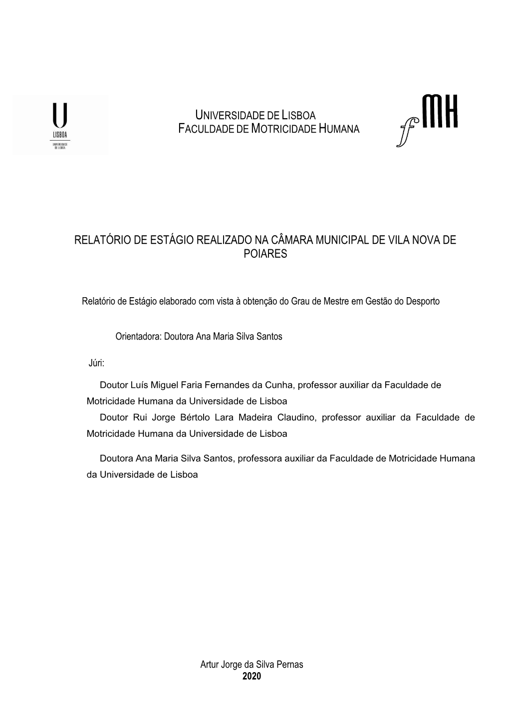 Relatório De Estágio Realizado Na Câmara Municipal De Vila Nova De Poiares