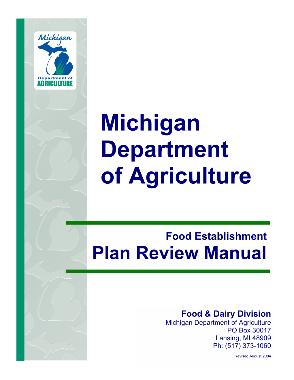 Food Establishment Plan Review Manual