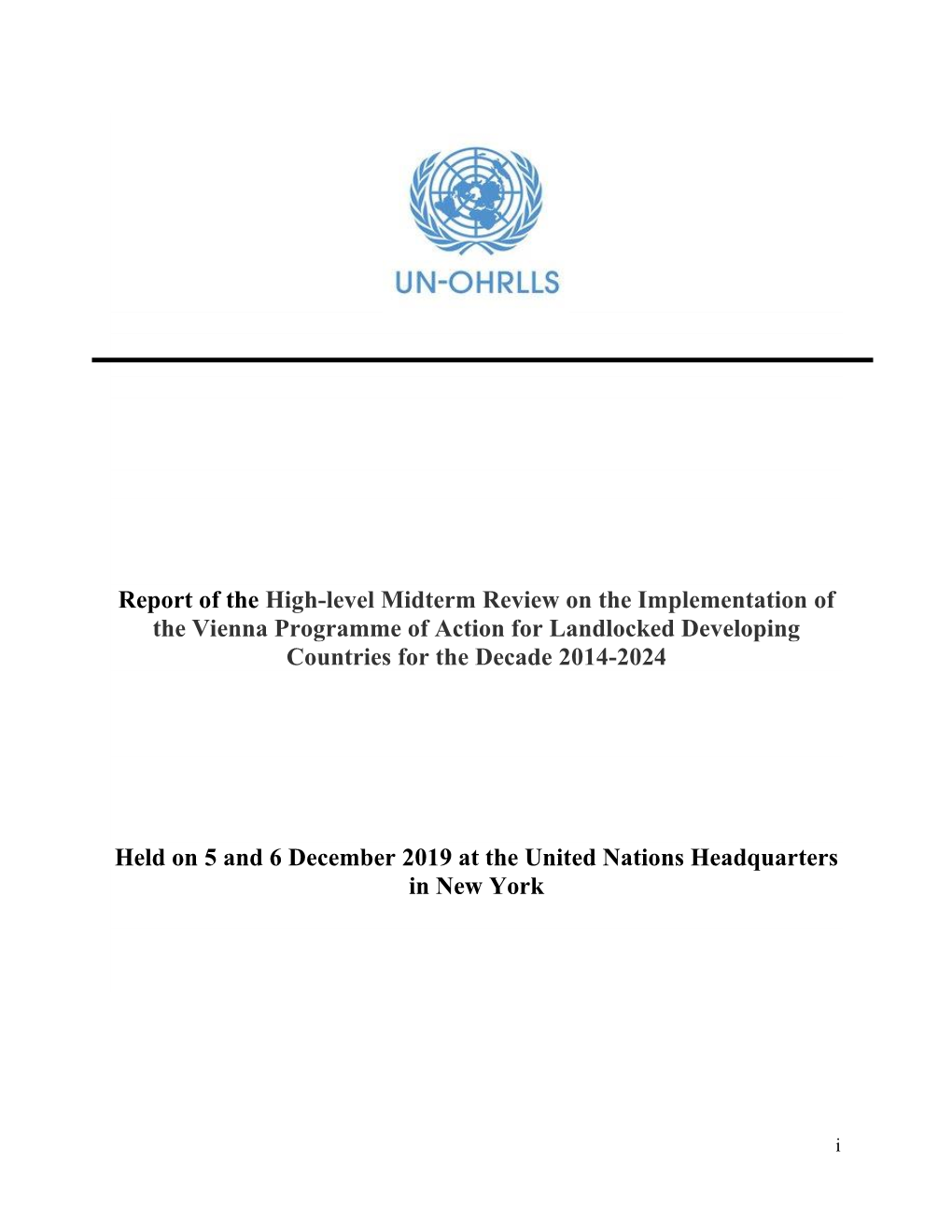 Summary Report of the High-Level Midterm Review of the Vienna Programme of Action for Lldcs