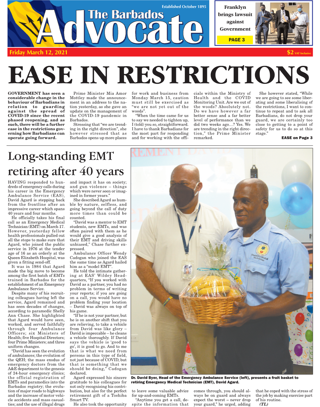 Ease in Restrictions