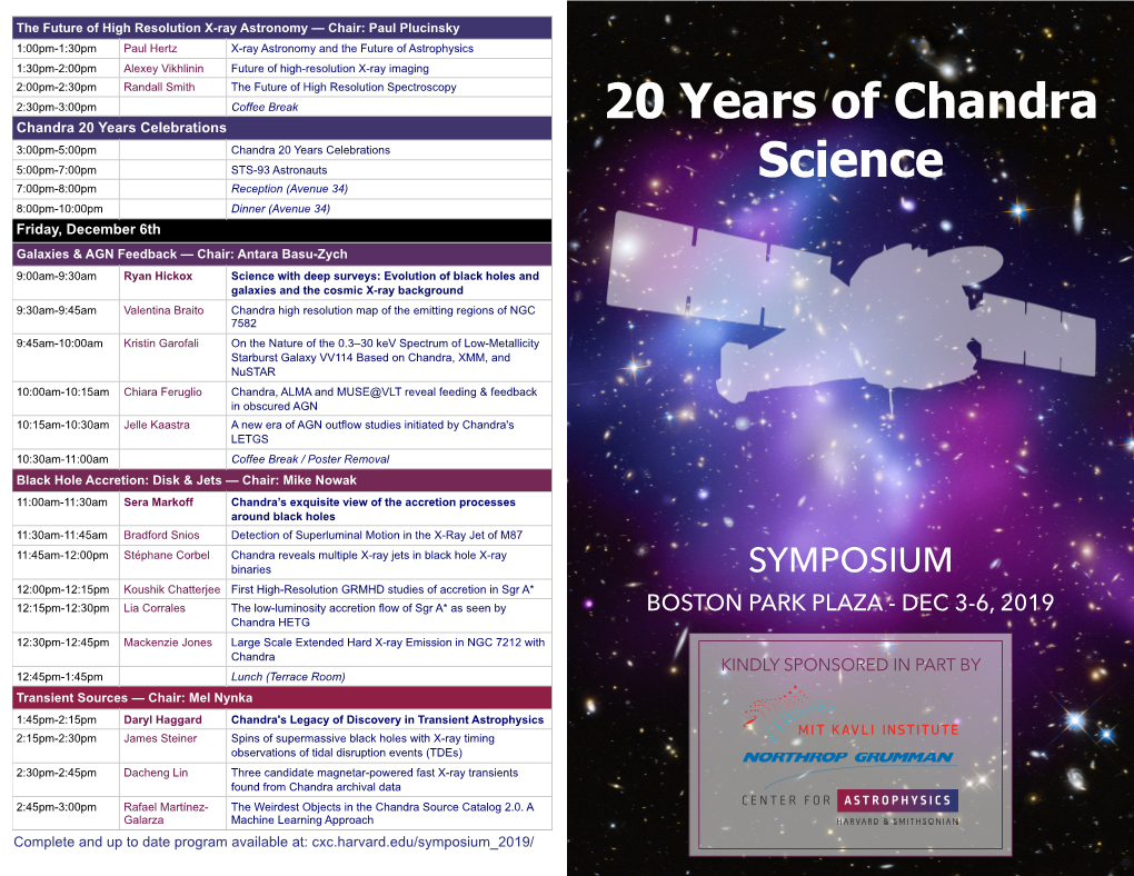 20 Years of Chandra Science