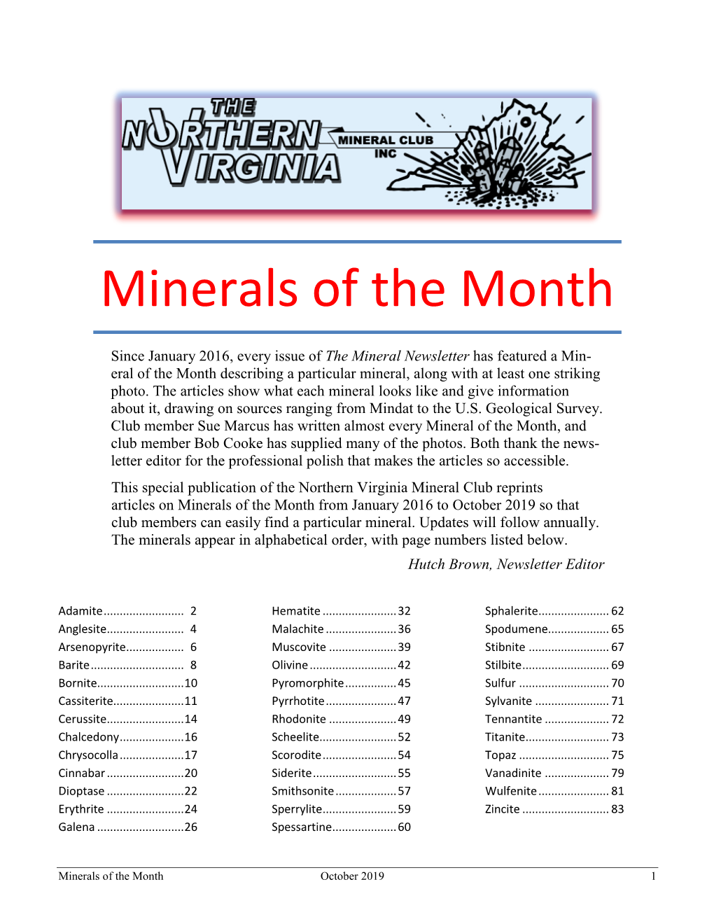 Minerals of the Month