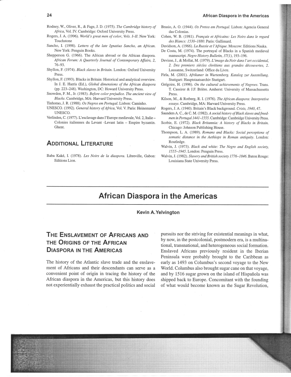 African Diaspora in the Americas