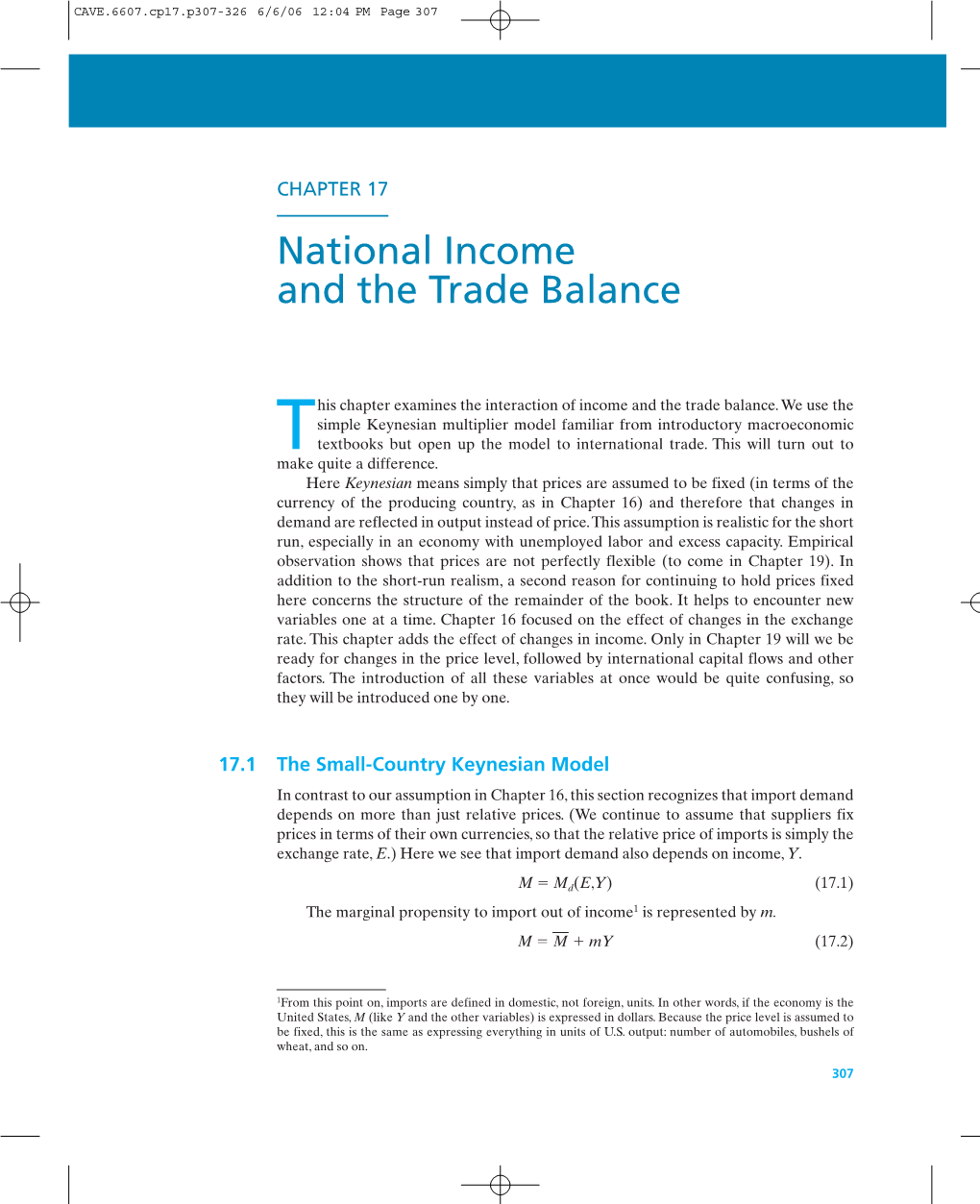 National Income and the Trade Balance