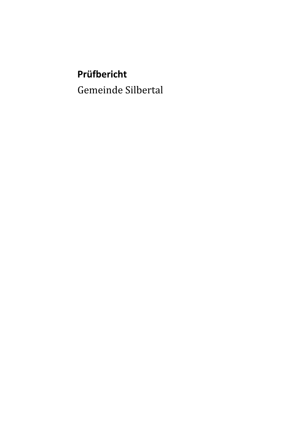Prüfbericht Gemeinde Silbertal PDF, 352 Kb
