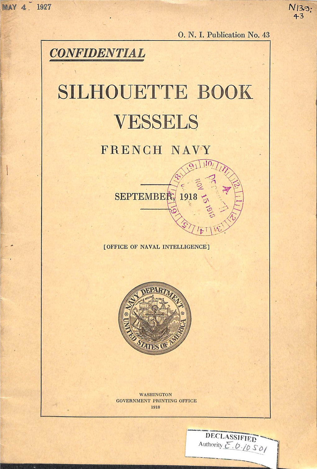 No. 43 Silhouette Book Vessels French
