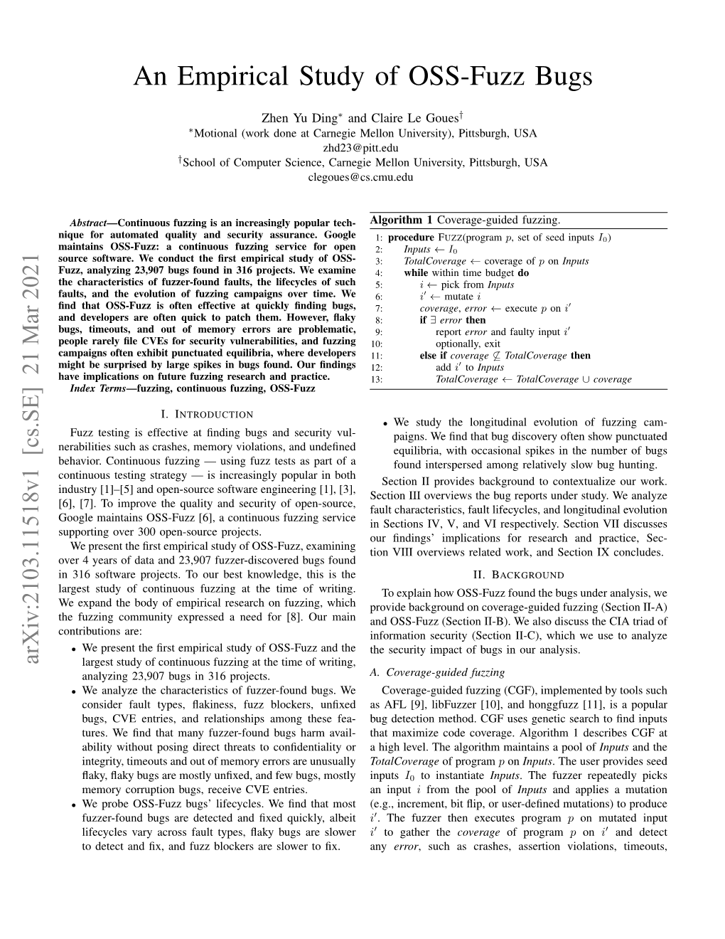 An Empirical Study of OSS-Fuzz Bugs