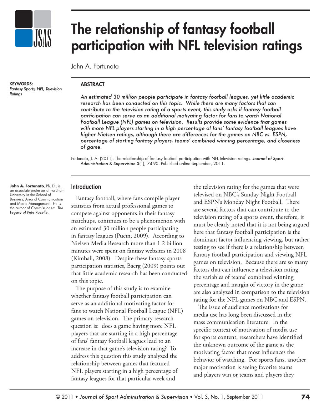 The Relationship of Fantasy Football Participation with NFL Television Ratings