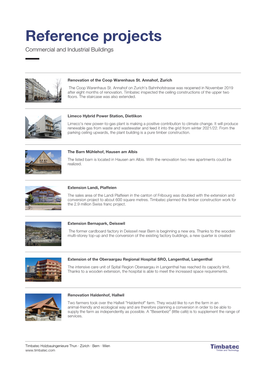 Reference Projects Commercial and Industrial Buildings