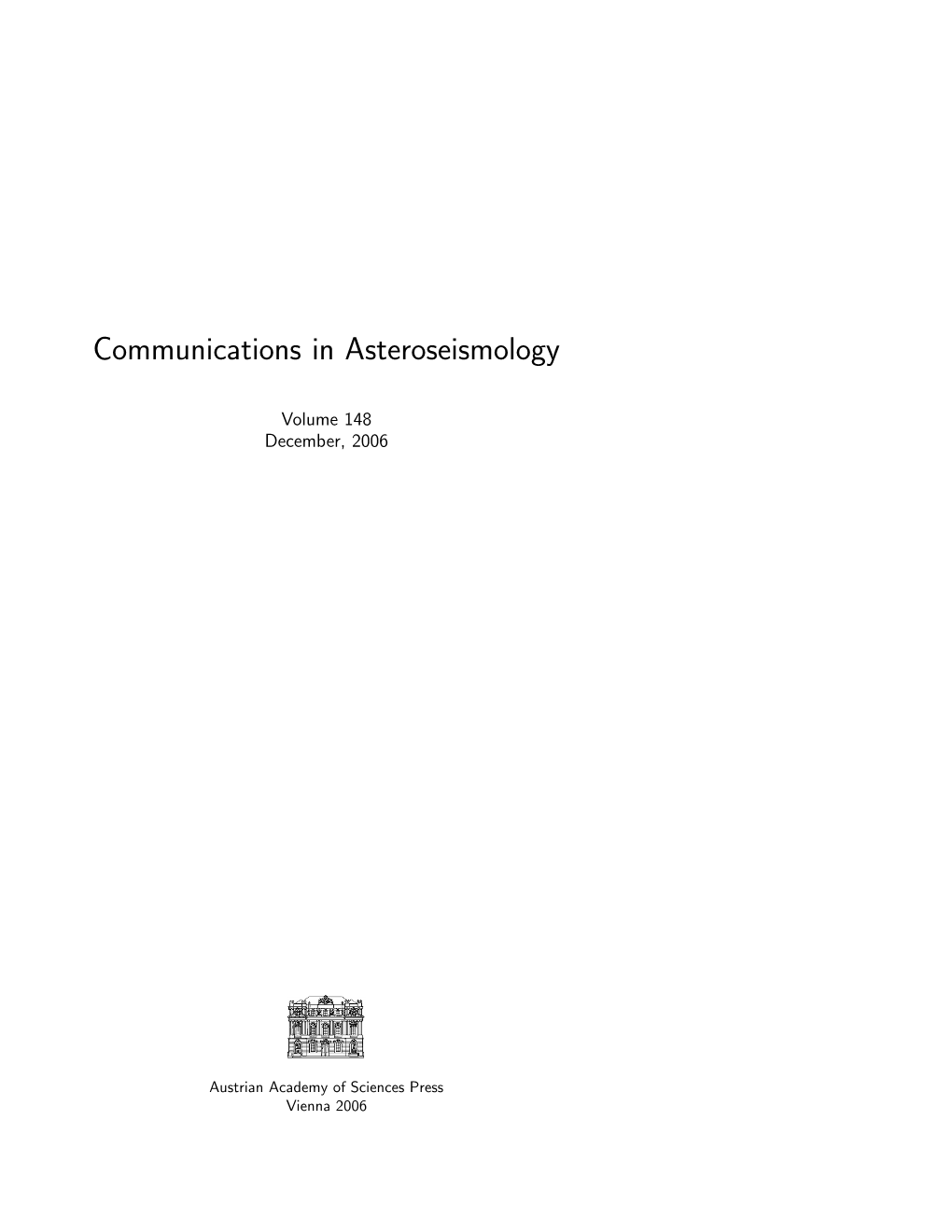 Communications in Asteroseismology