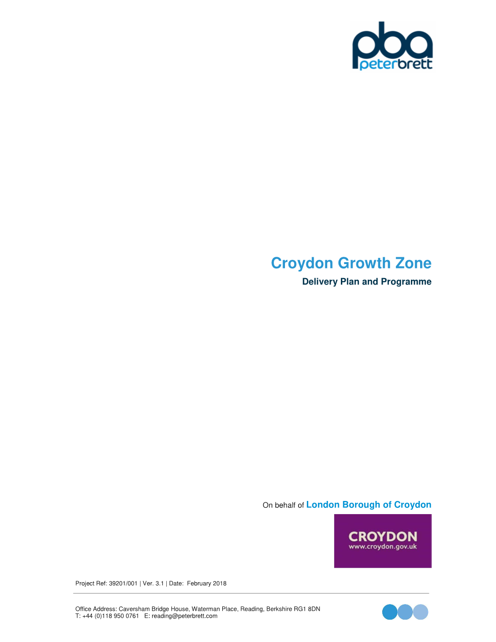 Croydon Growth Zone Delivery Plan and Programme