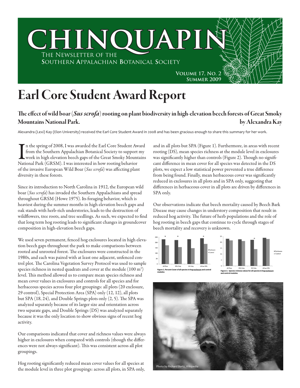 Chinquapin the Newsletter of the Southern Appalachian Botanical Society