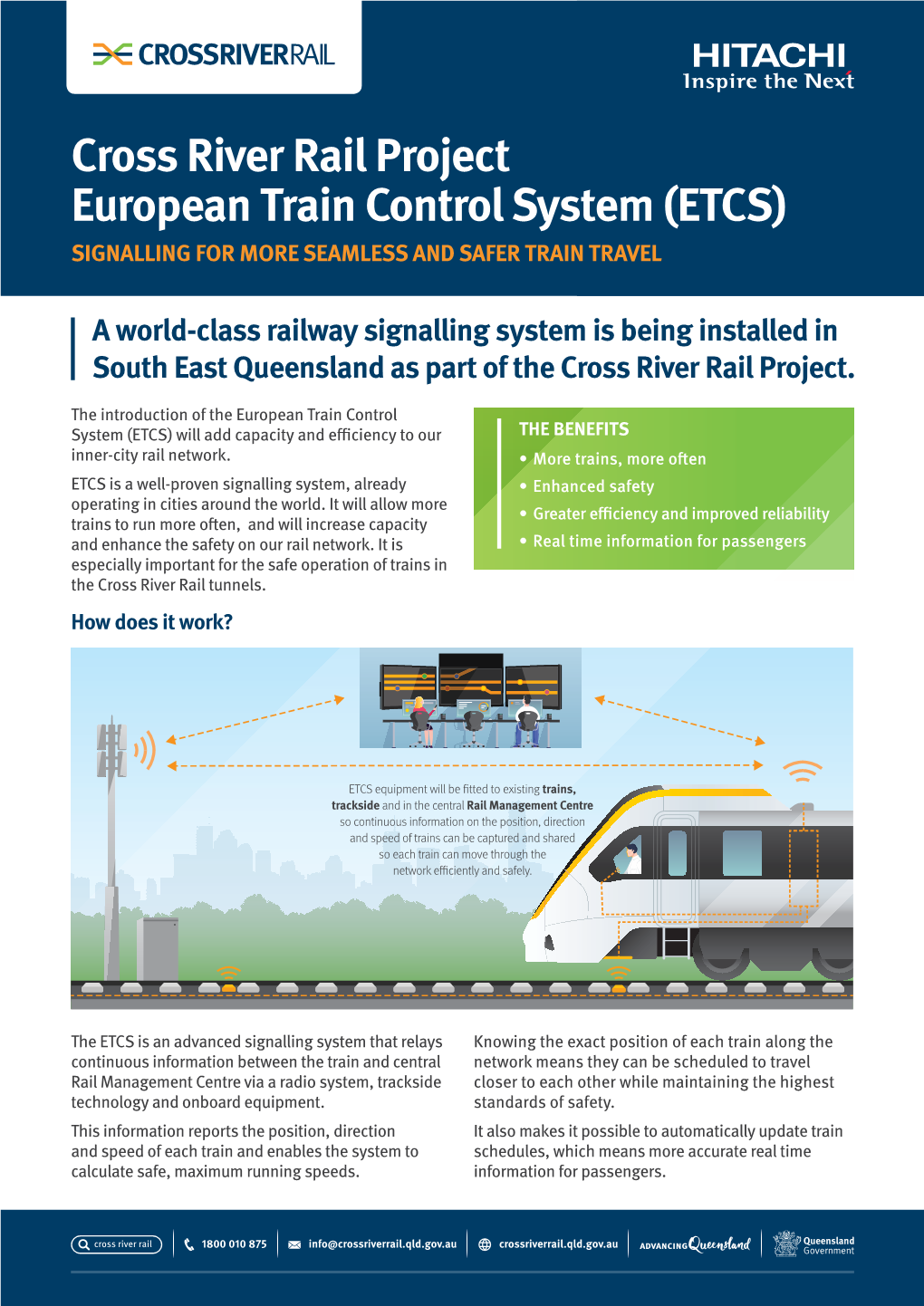 Cross River Rail Project European Train Control System (ETCS) SIGNALLING for MORE SEAMLESS and SAFER TRAIN TRAVEL