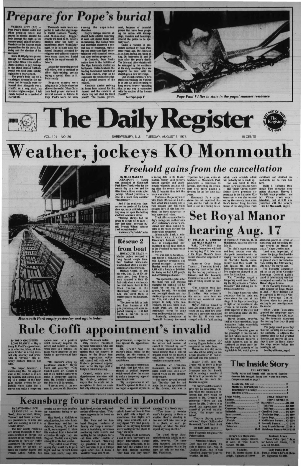 Weather, Jockeys KO Monmouth