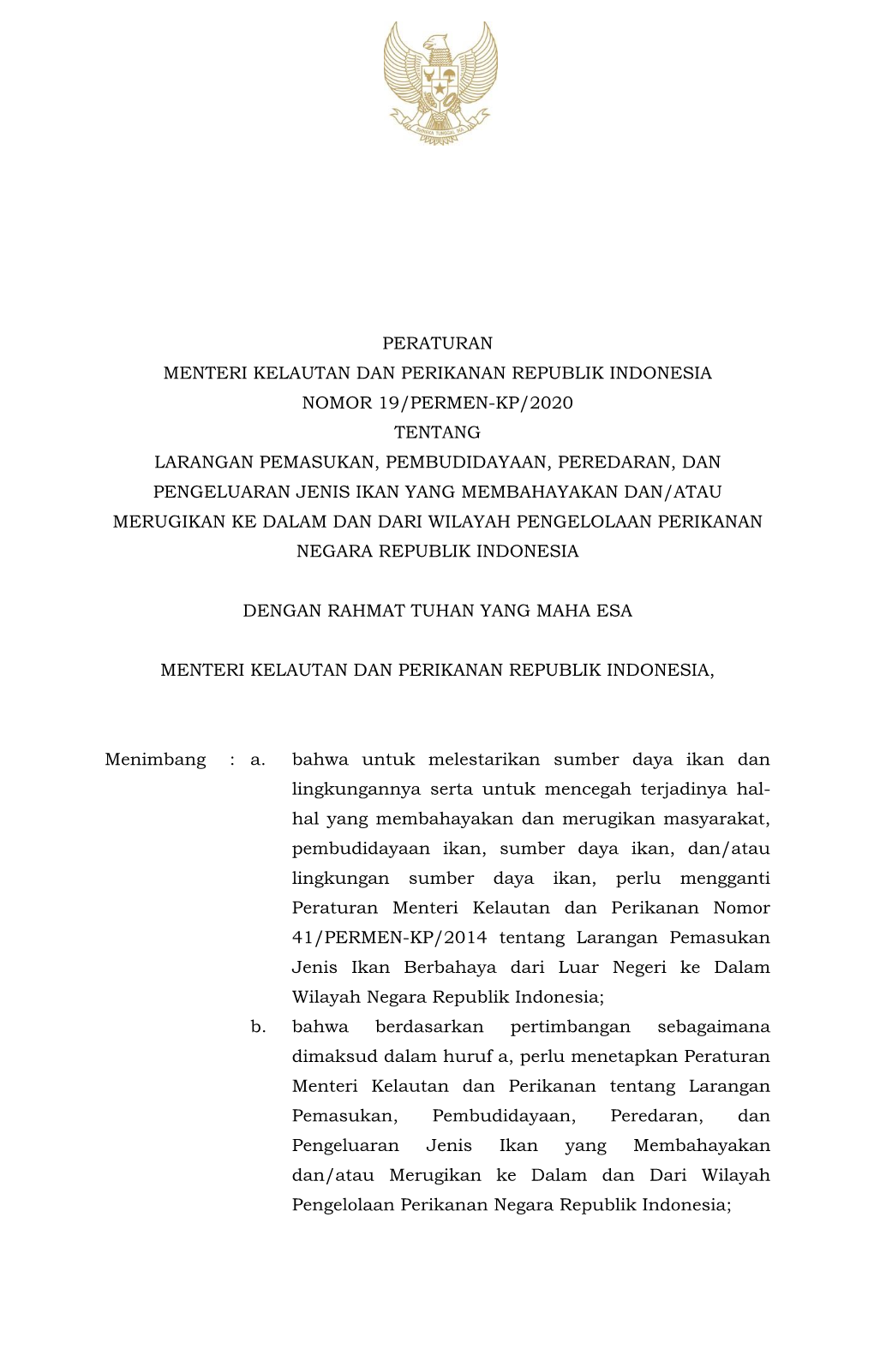 1 Peraturan Menteri Kelautan Dan Perikanan Republik