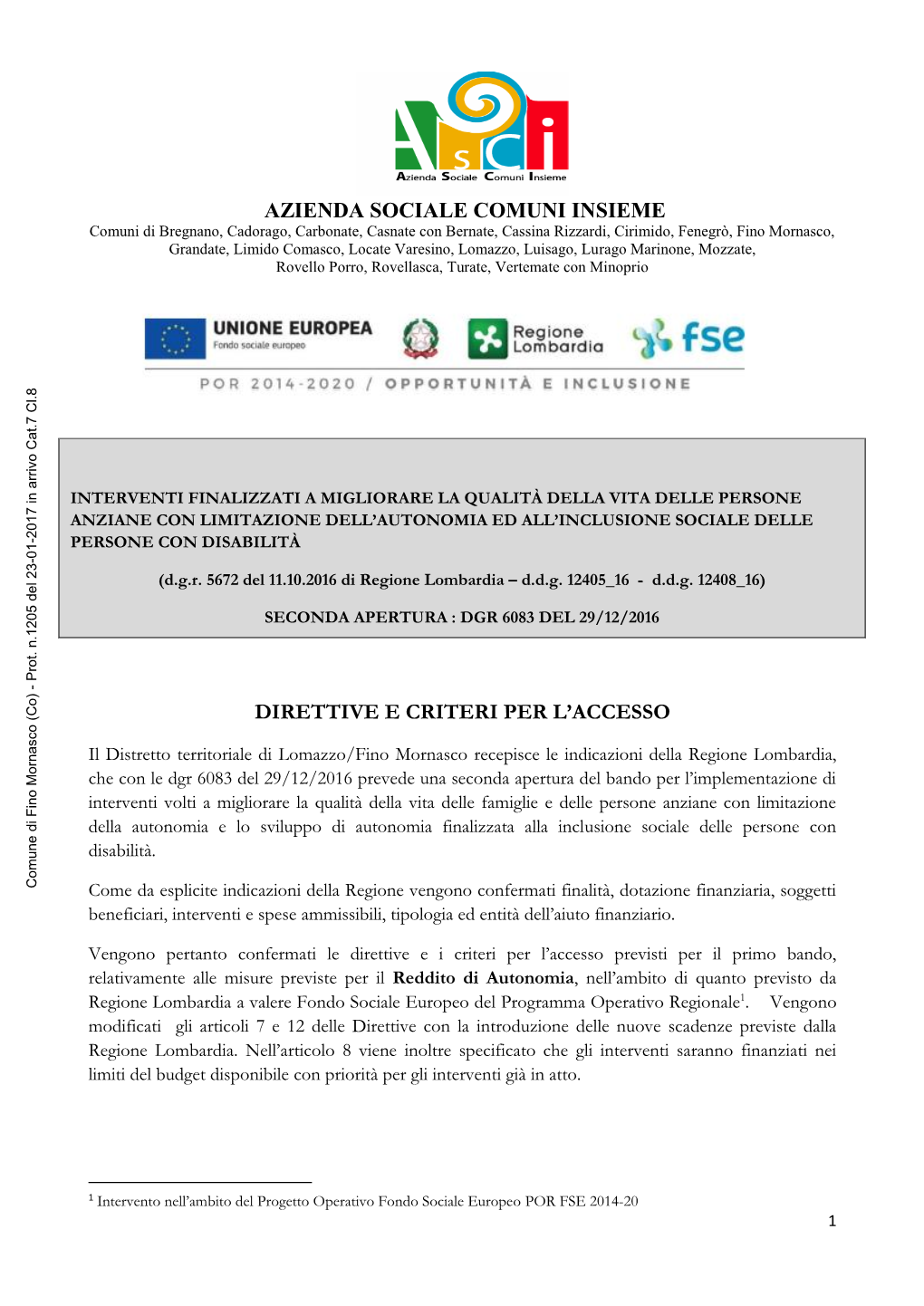 Azienda Sociale Comuni Insieme Direttive E Criteri