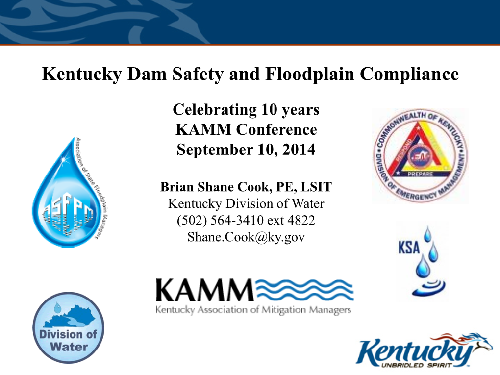 Kentucky Dam Safety and Floodplain Compliance – Cook