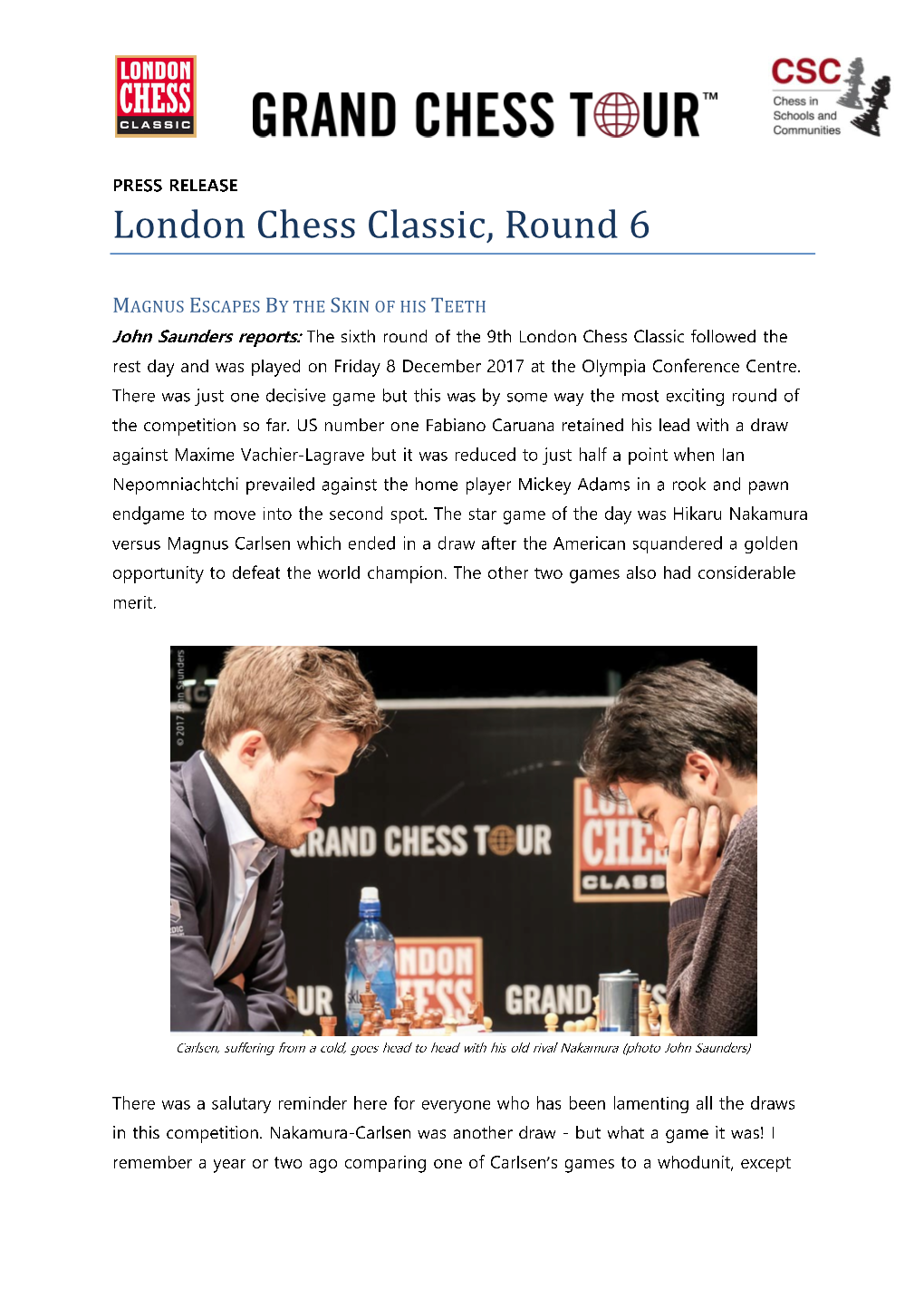 London Chess Classic, Round 6