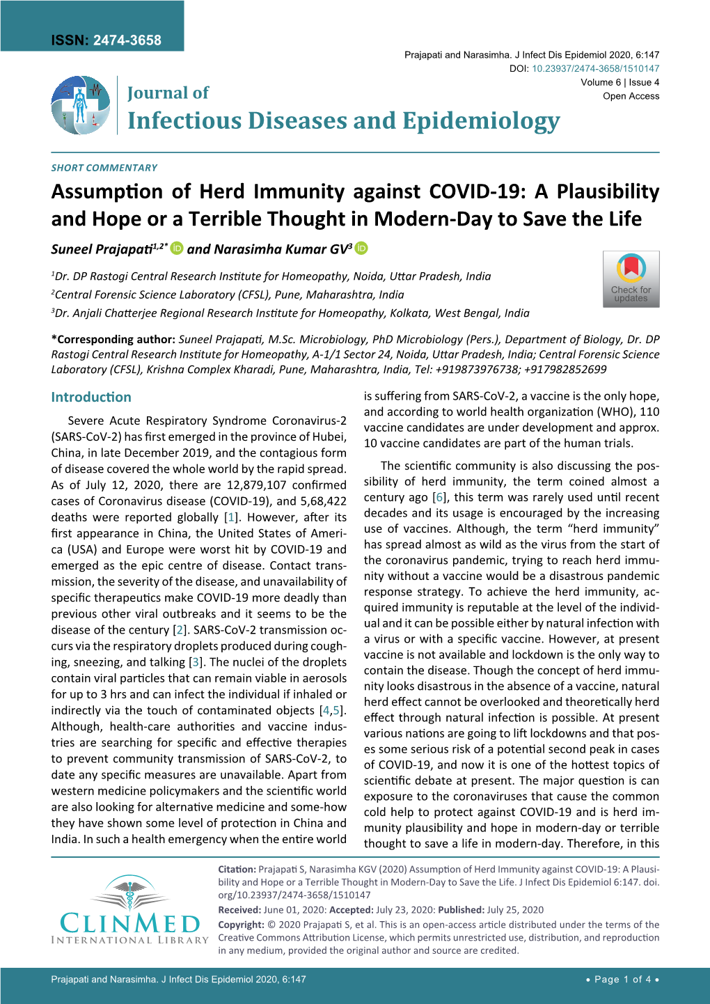 Assumption of Herd Immunity Against COVID-19