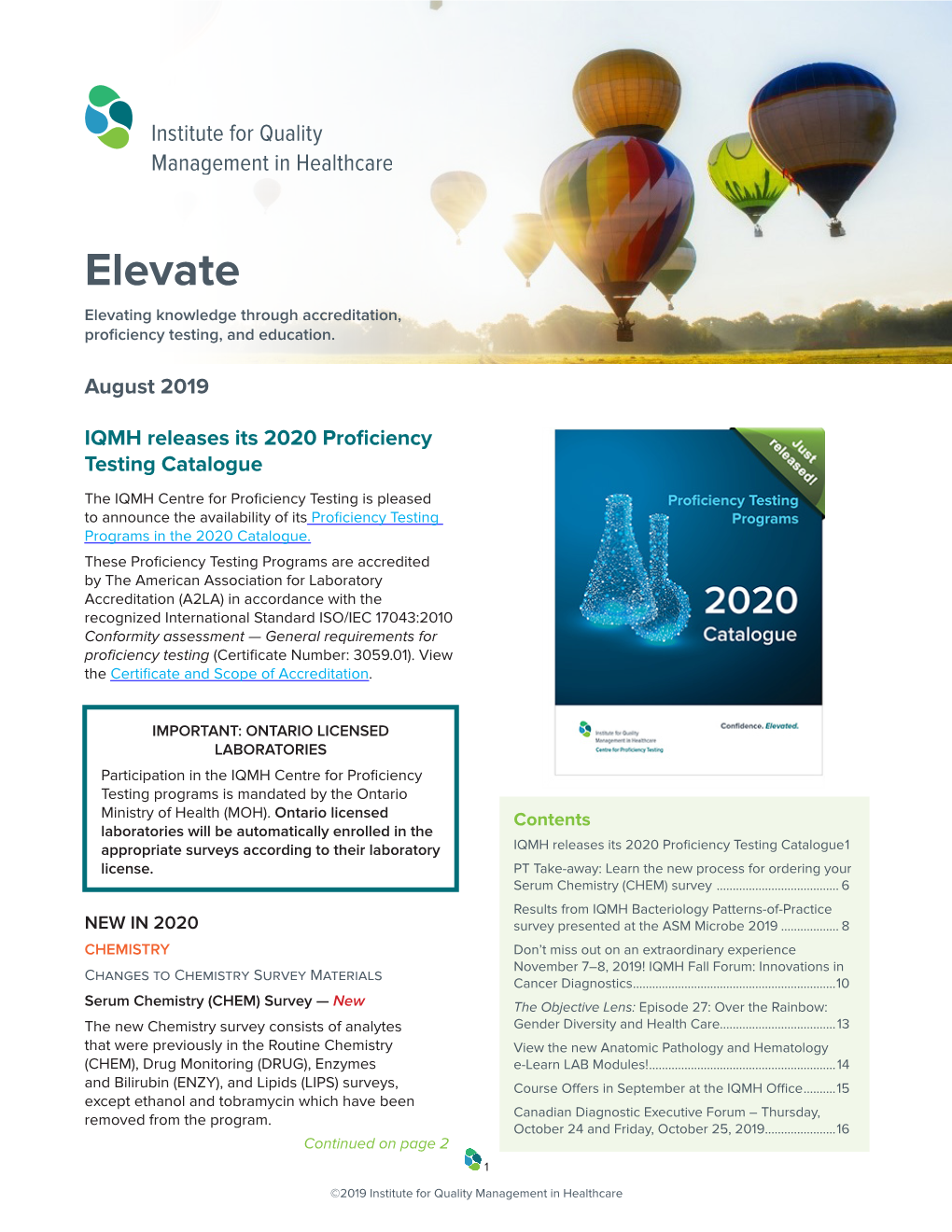 Elevate Elevating Knowledge Through Accreditation, Proficiency Testing, and Education