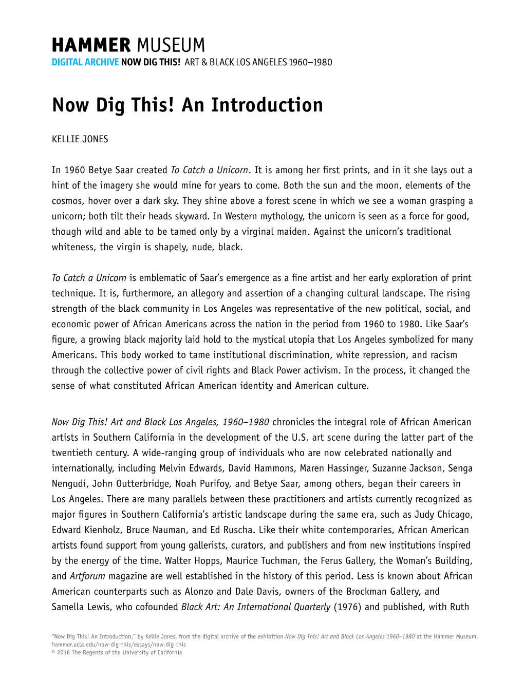 Now Dig This! an Introduction 1 MUSEUM