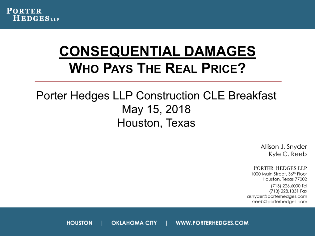 Consequential Damages Who Pays the Real Price?