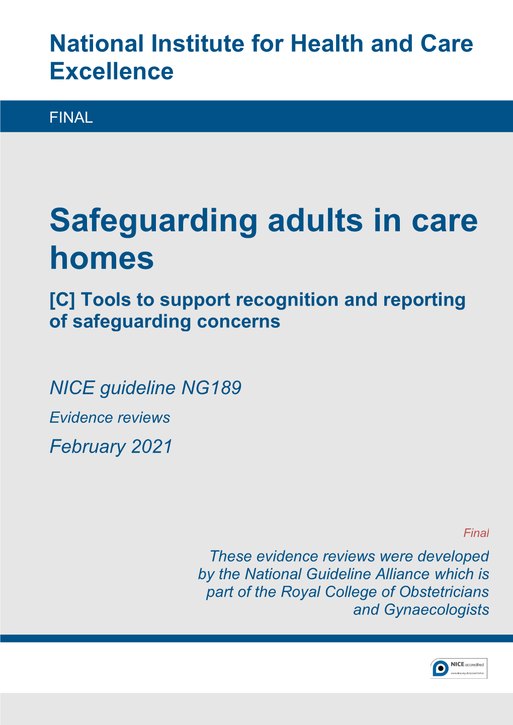 Tools to Support Recognition and Reporting of Safeguarding Concerns