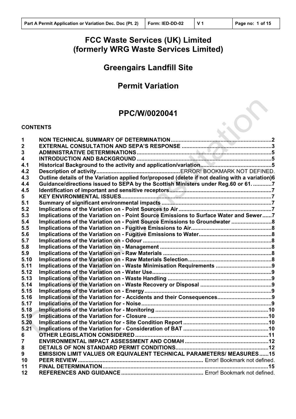 FCC Waste Services (UK) Limited (Formerly WRG Waste Services Limited)