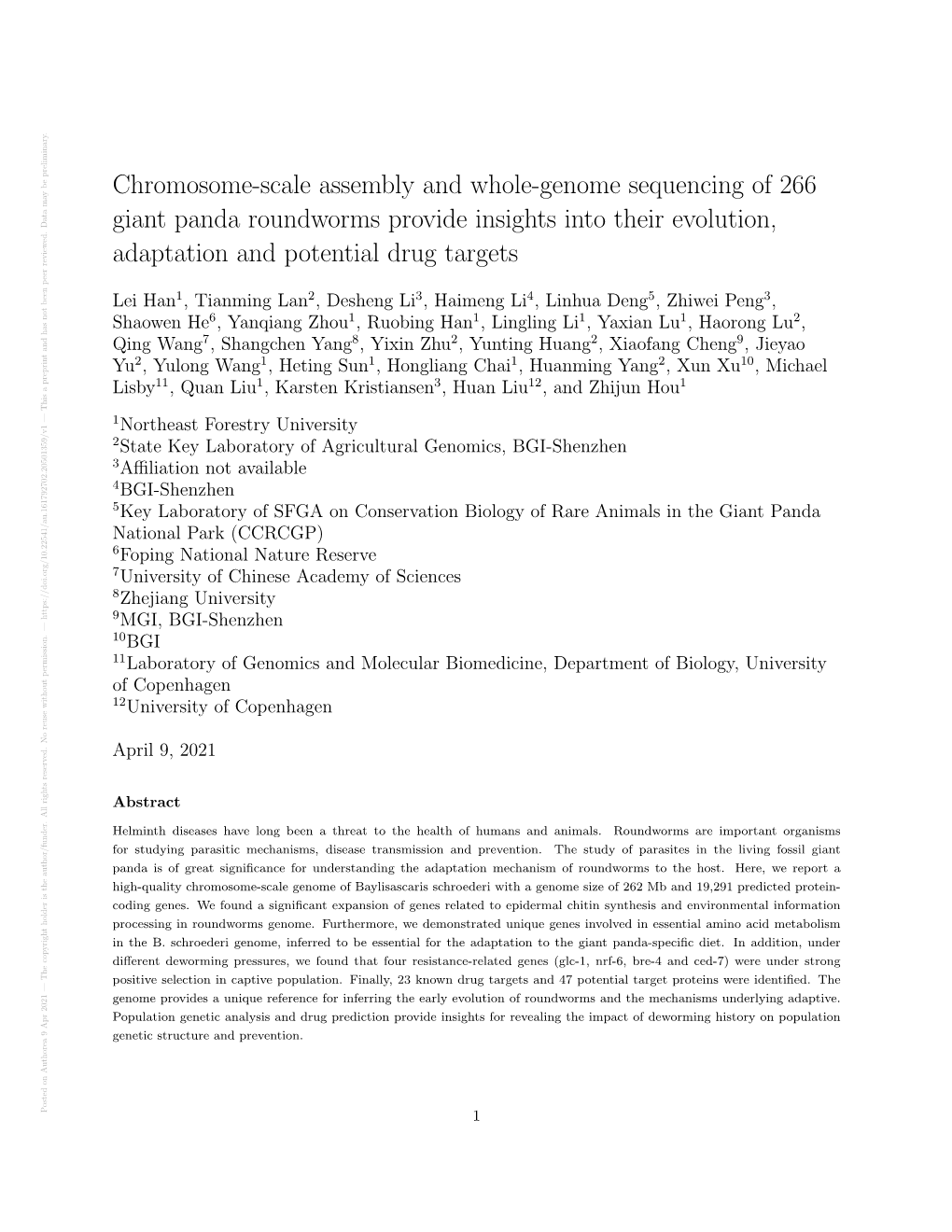 Chromosome-Scale Assembly and Whole-Genome