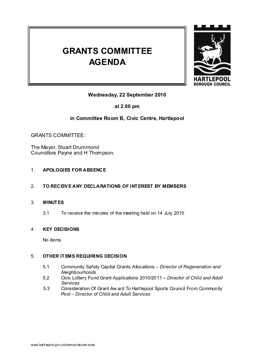 Grants Committee Agenda