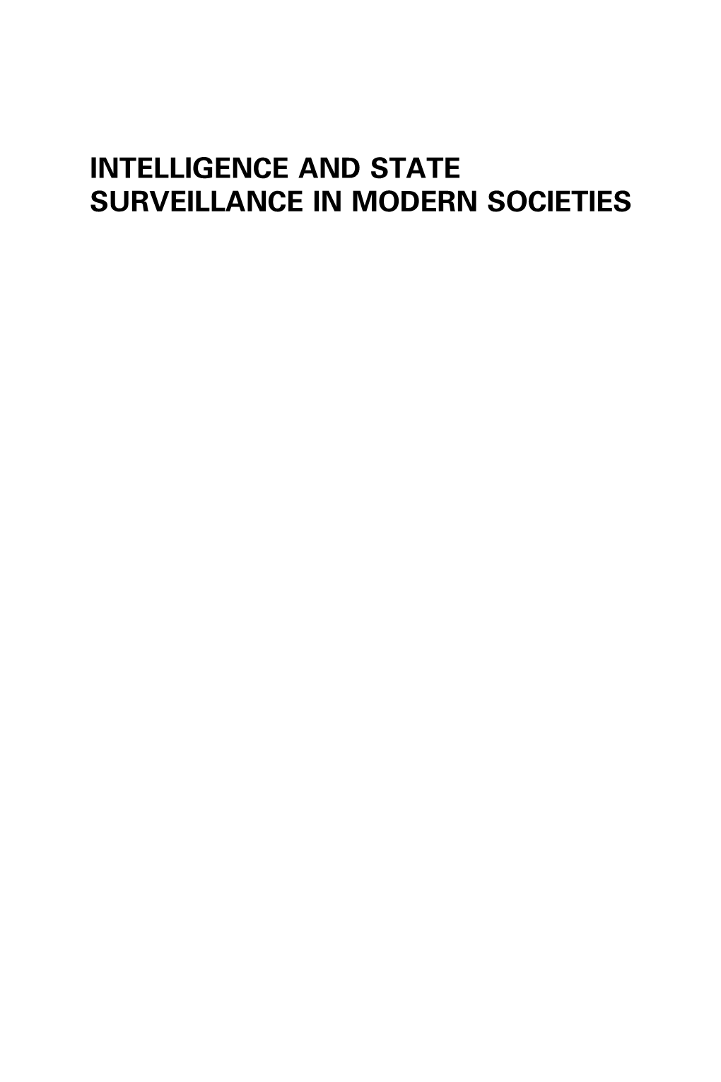 Intelligence and State Surveillance in Modern