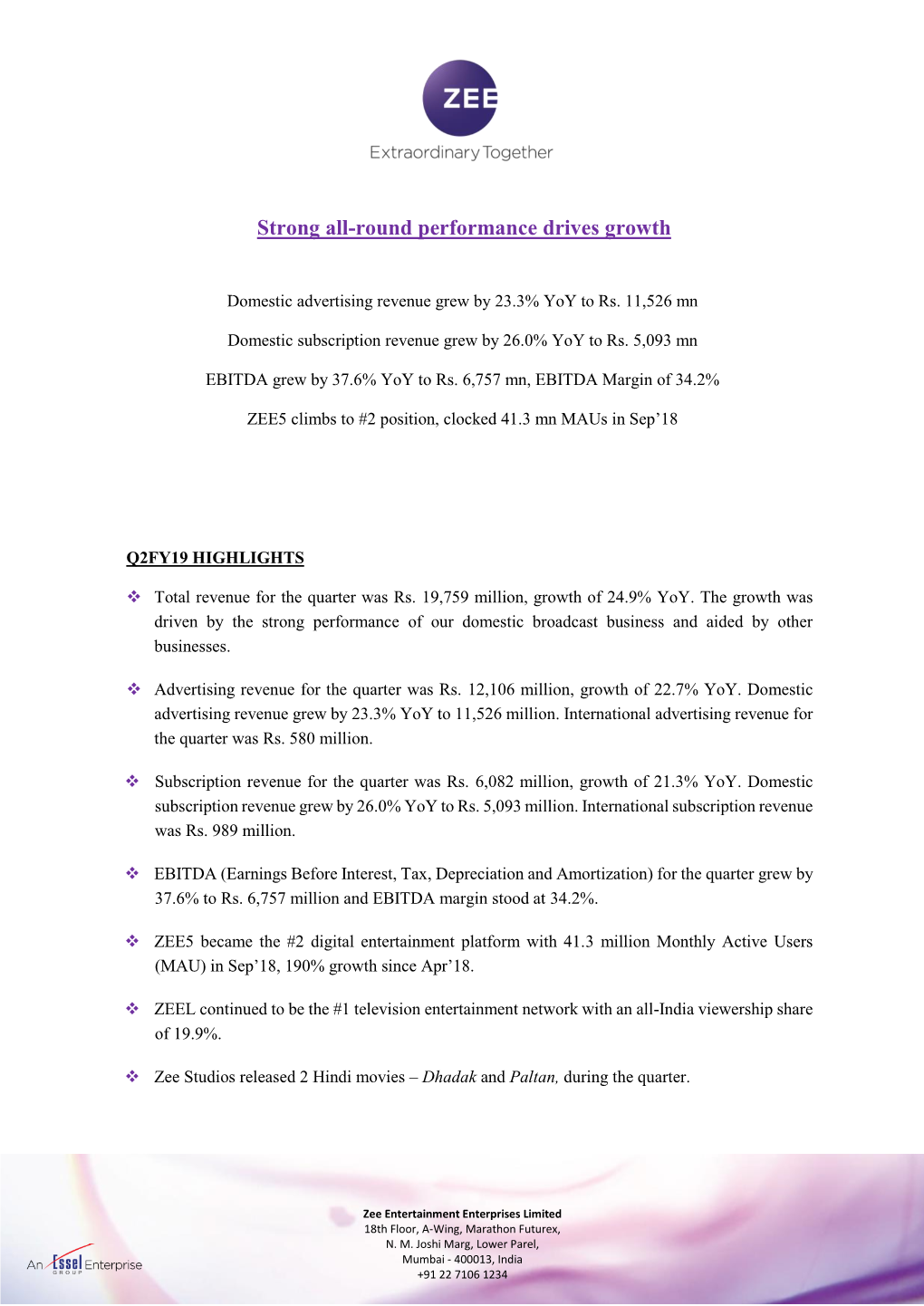 Strong All-Round Performance Drives Growth