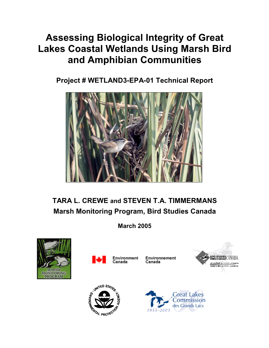 Assessing Biological Integrity of Great Lakes Coastal Wetlands Using Marsh Bird and Amphibian Communities